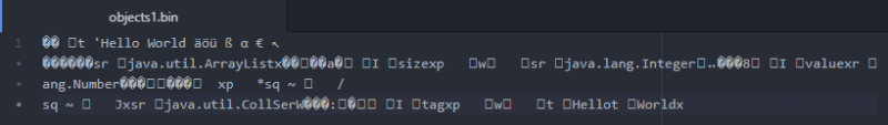 File written by ObjectOutputStream