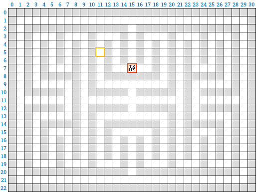 boolean array "discovered" with cat position marked